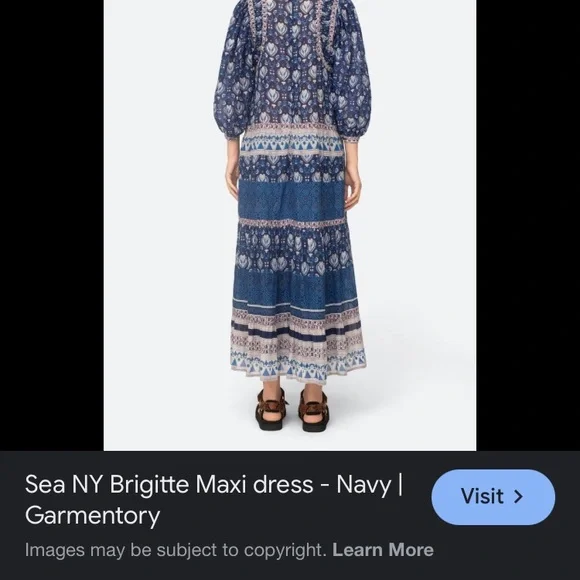 Sea New York Brigitte Bohemian Blue Maxi Dress - Picture 2 of 6